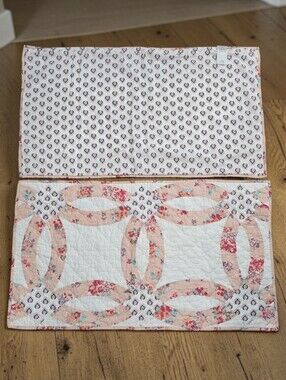 Vera Bradley Tossed Posies Double Wedding Ring Quilted (2) King Pillow Shams